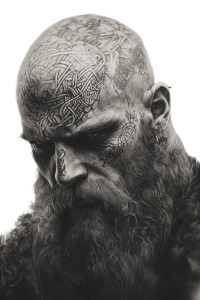 Viking Fantasy Portrait Vinyl Car Decal Sticker – Waterproof & UV-Resistant 8"