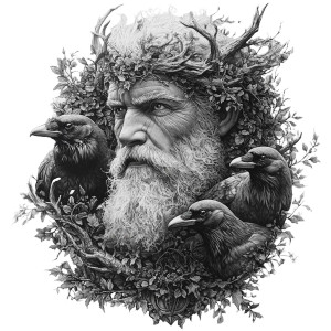 Green Man Art Vinyl Car Decal Sticker – Waterproof & UV-Resistant 8"
