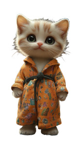 Upright Kitten Vinyl Car Decal Sticker – Waterproof & UV-Resistant 8"