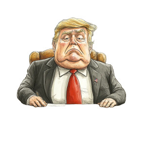 Sad Chubby Donald Vinyl Car Decal Sticker – Waterproof & UV-Resistant 8"