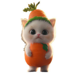 Carrot Costume Kitten Vinyl Car Decal Sticker – Waterproof & UV-Resistant 8" Carrot Costume Kitten Vinyl Car Decal Sticker – Waterproof & UV-Resistant 8"