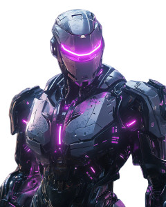 Futuristic Menacing Robot Vinyl Car Decal Sticker – Waterproof & UV-Resistant 8"