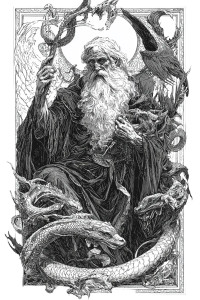 Biblical God Woodcut Vinyl Car Decal Sticker – Waterproof & UV-Resistant 8"