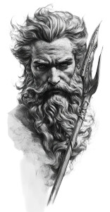 Poseidon Tattoo Design V5 Vinyl Car Decal Sticker – Waterproof & UV-Resistant 8"