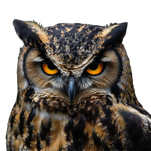 Angry Owl Face Vinyl Car Decal Sticker – Waterproof & UV-Resistant 8"