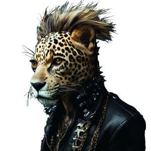Jaguar Punk Portrait Vinyl Car Decal Sticker – Waterproof & UV-Resistant 8"