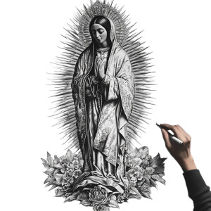 Lady Of Guadalupe V4 Vinyl Car Decal Sticker – Waterproof & UV-Resistant 8"