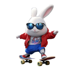 Cool Skateboarding Bunny Vinyl Car Decal Sticker – Waterproof & UV-Resistant 8"