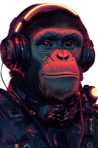 Chimp Dj Sci-Fi Vinyl Car Decal Sticker – Waterproof & UV-Resistant 8"