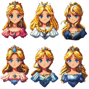 Pixel Art Princess Vinyl Car Decal Sticker – Waterproof & UV-Resistant 8"