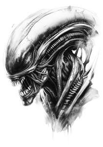 Xenomorph Tattoo Design Vinyl Car Decal Sticker – Waterproof & UV-Resistant 8"