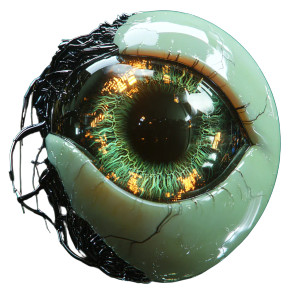 Futuristic Green Eye Vinyl Car Decal Sticker – Waterproof & UV-Resistant 8"