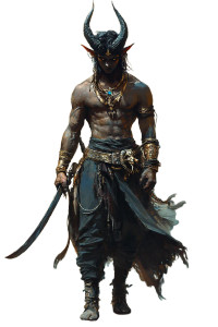 Desert Dancer Tiefling Vinyl Car Decal Sticker – Waterproof & UV-Resistant 8"