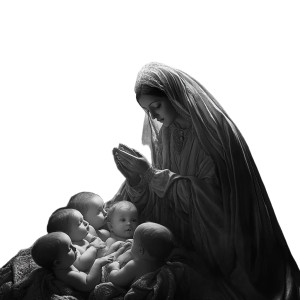 Holy Mary With Babies Vinyl Car Decal Sticker – Waterproof & UV-Resistant 8"