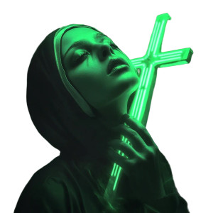Dark Nun Kissing Cross Vinyl Car Decal Sticker – Waterproof & UV-Resistant 8"