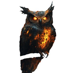 Fiery Shadow Owl Vinyl Car Decal Sticker – Waterproof & UV-Resistant 8"