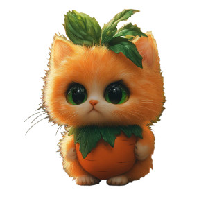Fluffy Carrot Kitten Vinyl Car Decal Sticker – Waterproof & UV-Resistant 8" Fluffy Carrot Kitten Vinyl Car Decal Sticker – Waterproof & UV-Resistant 8"
