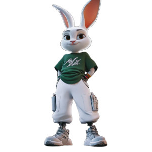 Cyberpunk Hare Vinyl Car Decal Sticker – Waterproof & UV-Resistant 8"