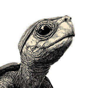 Vintage Turtle Illustration Vinyl Car Decal Sticker – Waterproof & UV-Resistant 8"