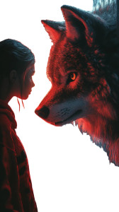 Girl And Wolf Scene Vinyl Car Decal Sticker – Waterproof & UV-Resistant 8"
