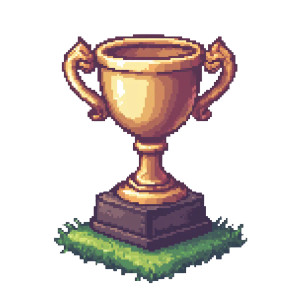 Pixelart Trophy Vinyl Car Decal Sticker – Waterproof & UV-Resistant 8"