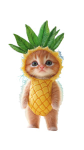 Pineapple Kitten Costume Vinyl Car Decal Sticker – Waterproof & UV-Resistant 8" Pineapple Kitten Costume Vinyl Car Decal Sticker – Waterproof & UV-Resistant 8"