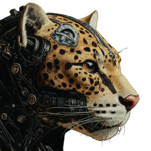 Cyborg Jaguar Vinyl Car Decal Sticker – Waterproof & UV-Resistant 8"