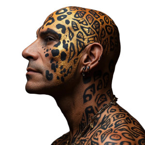 Tribal Jaguar Makeup Vinyl Car Decal Sticker – Waterproof & UV-Resistant 8"