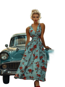 50S Woman & Car Vinyl Car Decal Sticker – Waterproof & UV-Resistant 8" 50S Woman & Car Vinyl Car Decal Sticker – Waterproof & UV-Resistant 8"