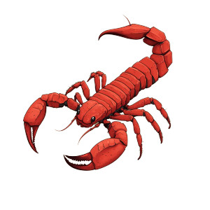 Red Scorpion Illustration Vinyl Car Decal Sticker – Waterproof & UV-Resistant 8"