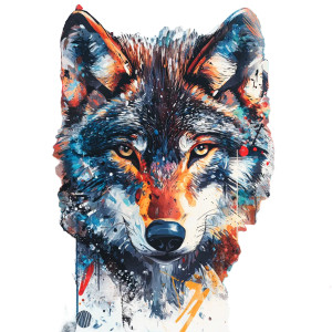 Abstract Wolf Art Vinyl Car Decal Sticker – Waterproof & UV-Resistant 8"