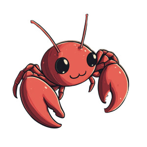 Red Cartoony Lobster Vinyl Car Decal Sticker – Waterproof & UV-Resistant 8"