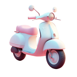 Isometric Vespa Icon Vinyl Car Decal Sticker – Waterproof & UV-Resistant 8"