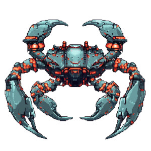 Futuristic Crab Clamp Vinyl Car Decal Sticker – Waterproof & UV-Resistant 8"