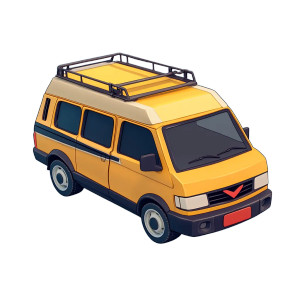 Tuxedo Minivan Vinyl Car Decal Sticker – Waterproof & UV-Resistant 8"