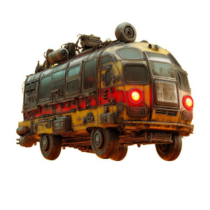 Flying Vintage Bus Vinyl Car Decal Sticker – Waterproof & UV-Resistant 8"