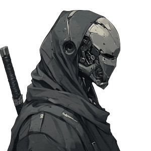 Cyborg Ninja Vinyl Car Decal Sticker – Waterproof & UV-Resistant 8"