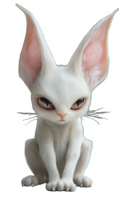 Cryptic Rabbit-Feline Hybrid Vinyl Car Decal Sticker – Waterproof & UV-Resistant 8"