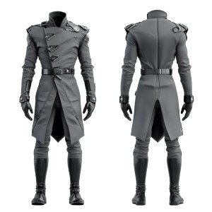 Futuristic Military Uniform Vinyl Car Decal Sticker – Waterproof & UV-Resistant 8"