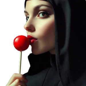Nun With Lollipop V2 Vinyl Car Decal Sticker – Waterproof & UV-Resistant 8" Nun With Lollipop V2 Vinyl Car Decal Sticker – Waterproof & UV-Resistant 8"