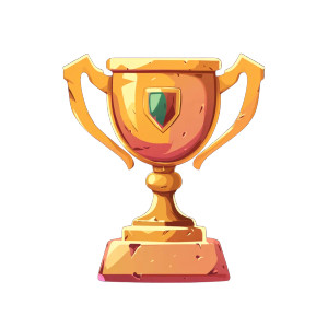 Champion Trophy Icons Vinyl Car Decal Sticker – Waterproof & UV-Resistant 8"