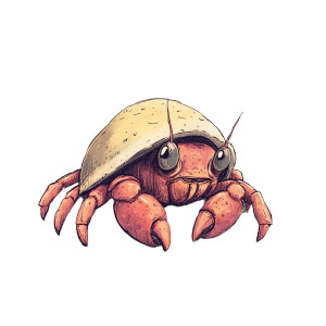 Cute Hermit Crab V2 Vinyl Car Decal Sticker – Waterproof & UV-Resistant 8"