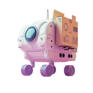 Cute Spaceship Box Vinyl Car Decal Sticker – Waterproof & UV-Resistant 8"