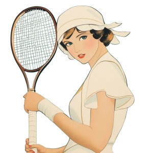 Art Deco Tennis Vinyl Car Decal Sticker – Waterproof & UV-Resistant 8"