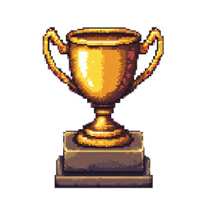 Pixelart Trophy V2 Vinyl Car Decal Sticker – Waterproof & UV-Resistant 8"
