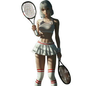 Tennis Girl Autumn Vinyl Car Decal Sticker – Waterproof & UV-Resistant 8"