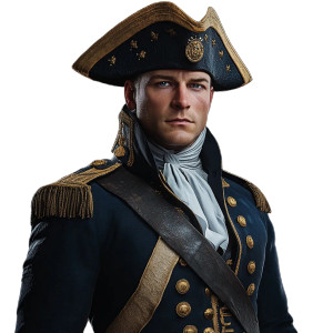 Navy Captain Portrait Vinyl Car Decal Sticker – Waterproof & UV-Resistant 8"