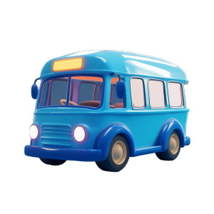 Blue Balloon Bus Vinyl Car Decal Sticker – Waterproof & UV-Resistant 8"