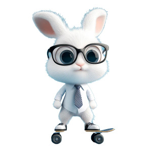 Skating Bunny Executive Vinyl Car Decal Sticker – Waterproof & UV-Resistant 8" Skating Bunny Executive Vinyl Car Decal Sticker – Waterproof & UV-Resistant 8"