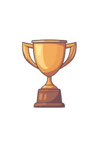 Winner Trophy Doodle Vinyl Car Decal Sticker – Waterproof & UV-Resistant 8"